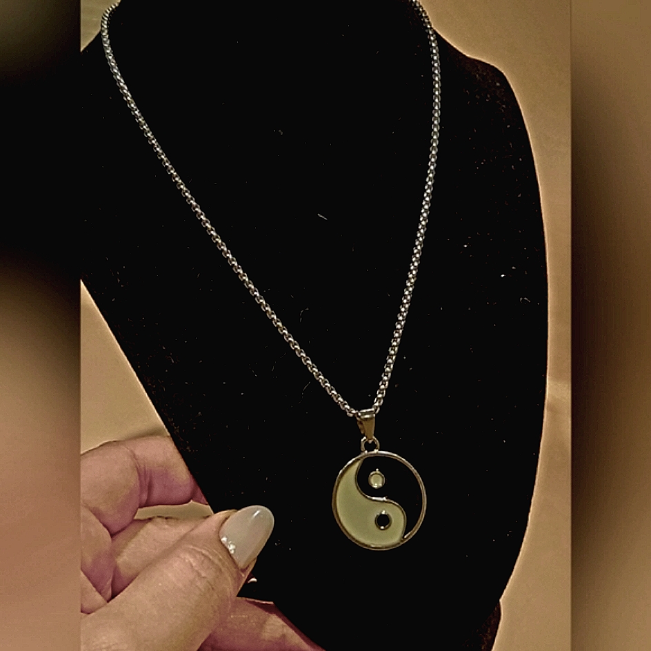 Round Amulet With Long Chain Trends Choker Fashion Vintage Stainless Steel.